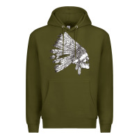 Army Green american indian Premium Hoodie - artisFamous