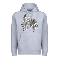 Heather Grey american indian Premium Hoodie - artisFamous