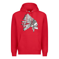 Red american indian Premium Hoodie - artisFamous