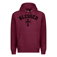 Burgundy blessed christian christianity Premium Hoodie - artisFamous