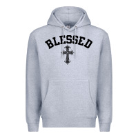 Heather Grey blessed christian christianity Premium Hoodie - artisFamous