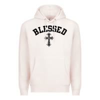 Pale Pink blessed christian christianity Premium Hoodie - artisFamous