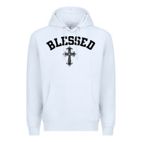 White blessed christian christianity Premium Hoodie - artisFamous
