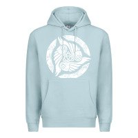 Blue Mist celtic trinity knot crow spiritual mandala Premium Hoodie - artisFamous