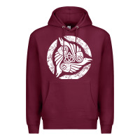 Burgundy celtic trinity knot crow spiritual mandala Premium Hoodie - artisFamous