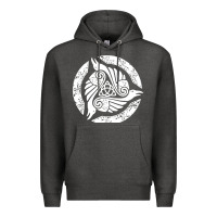 Charcoal Heather celtic trinity knot crow spiritual mandala Premium Hoodie - artisFamous