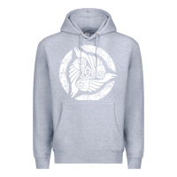 Heather Grey celtic trinity knot crow spiritual mandala Premium Hoodie - artisFamous