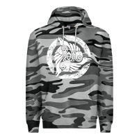 Slate Camo celtic trinity knot crow spiritual mandala Premium Hoodie - artisFamous