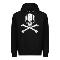 Black pirates adults pirates skull crossbones beard Premium Hoodie - artisFamous