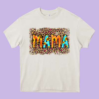Leopard Sunflower Mama Heavy Core Tee Designed By Ranaportraitstore