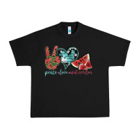 Black peace love watermelon Urban Heavy Tee - SublimationCraftShop