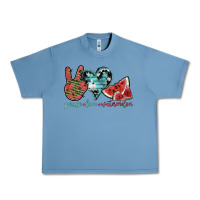 Pebble Blue peace love watermelon Urban Heavy Tee - SublimationCraftShop