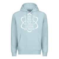 Blue Mist funny science geek universe is made of morons white Premium Hoodie - artisFamous