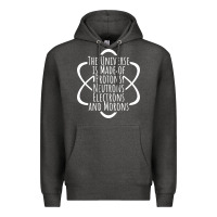 Charcoal Heather funny science geek universe is made of morons white Premium Hoodie - artisFamous