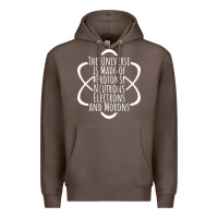 Coffee funny science geek universe is made of morons white Premium Hoodie - artisFamous