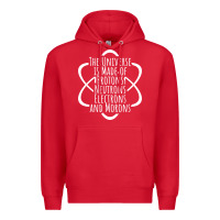 Funny Science Geek Universe Is Made Of Morons White Premium Hoodie | Teevron