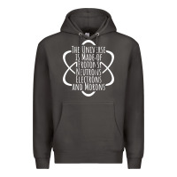 Smoke funny science geek universe is made of morons white Premium Hoodie - artisFamous