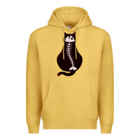 Antique Gold Cat with Fish Bone Premium Hoodie - artisFamous
