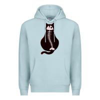 Blue Mist Cat with Fish Bone Premium Hoodie - artisFamous