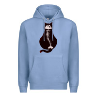Colony Blue Cat with Fish Bone Premium Hoodie - artisFamous