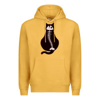 Mustard Cat with Fish Bone Premium Hoodie - artisFamous