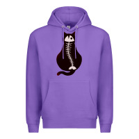 Purple Cat with Fish Bone Premium Hoodie - artisFamous