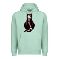 Seafoam Cat with Fish Bone Premium Hoodie - artisFamous