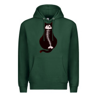 Sports Green Cat with Fish Bone Premium Hoodie - artisFamous