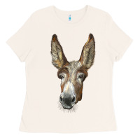 Bone american mammoth jackstock donkey  face Ladies Tee - LillyAllenDesigns
