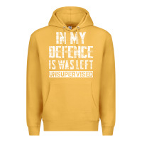 Mustard in my defence i was left unsupervised Premium Hoodie - artisFamous