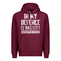 Burgundy in my defence i was left unsupervised Premium Hoodie - artisFamous
