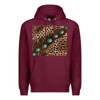 Burgundy leopard gemstone leather Premium Hoodie - BarkalooDesign