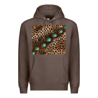 Coffee leopard gemstone leather Premium Hoodie - BarkalooDesign