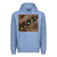 Colony Blue leopard gemstone leather Premium Hoodie - BarkalooDesign