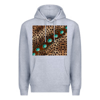 Heather Grey leopard gemstone leather Premium Hoodie - BarkalooDesign
