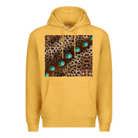 Mustard leopard gemstone leather Premium Hoodie - BarkalooDesign