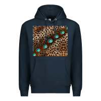 Navy leopard gemstone leather Premium Hoodie - BarkalooDesign