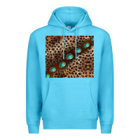 Ocean Blue leopard gemstone leather Premium Hoodie - BarkalooDesign