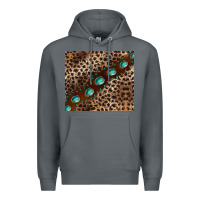 Rock leopard gemstone leather Premium Hoodie - BarkalooDesign