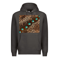 Smoke leopard gemstone leather Premium Hoodie - BarkalooDesign