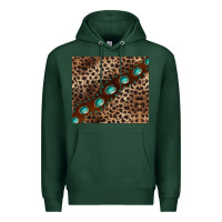 Sports Green leopard gemstone leather Premium Hoodie - BarkalooDesign