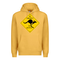 Mustard no kangaroos in austria Premium Hoodie - artisFamous