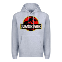 Heather Grey jurassicc park cartoon Premium Hoodie - artisFamous