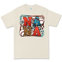 Baseball Nana Leopard Frame Premium Tee | Teevron