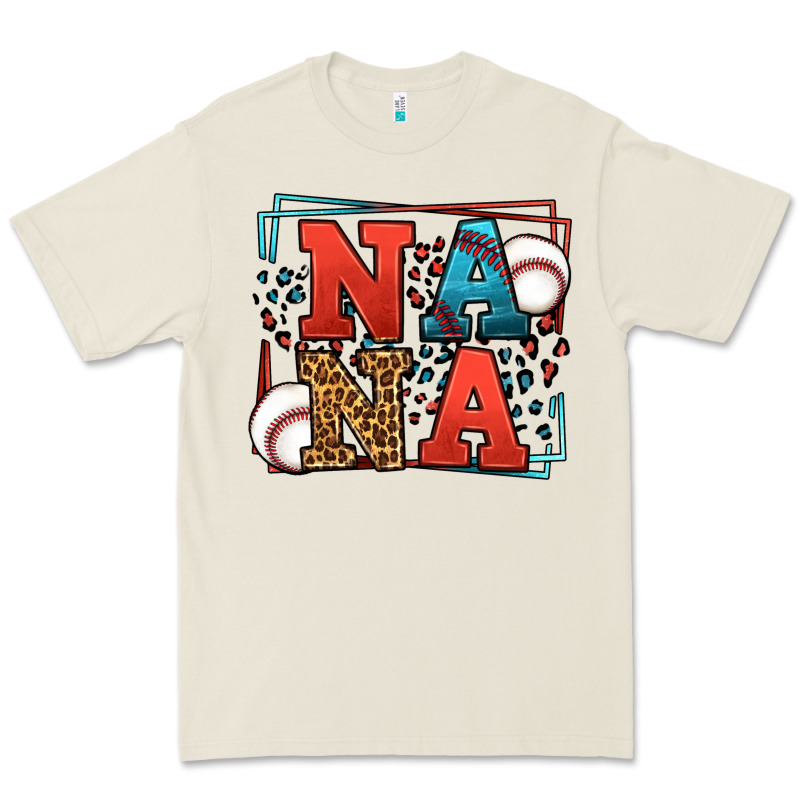 Baseball Nana Leopard Frame Premium Tee by LillyAllenDesigns | Teevron