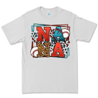 Dove Grey Baseball nana leopard frame Premium Tee - LillyAllenDesigns