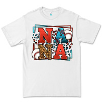 White Baseball nana leopard frame Premium Tee - LillyAllenDesigns