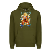 Army Green super saiyan Premium Hoodie - artisFamous