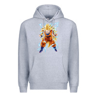 Heather Grey super saiyan Premium Hoodie - artisFamous