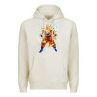 Oatmeal Heather super saiyan Premium Hoodie - artisFamous